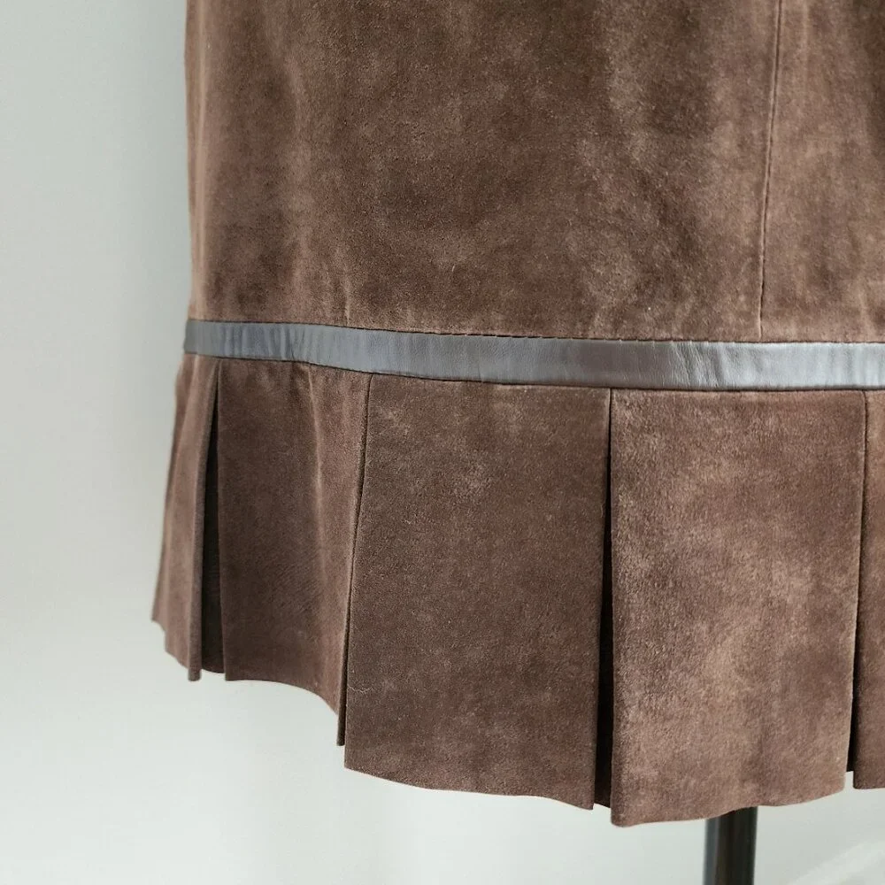 Suede Brown Skirt - Picture 2 of 16